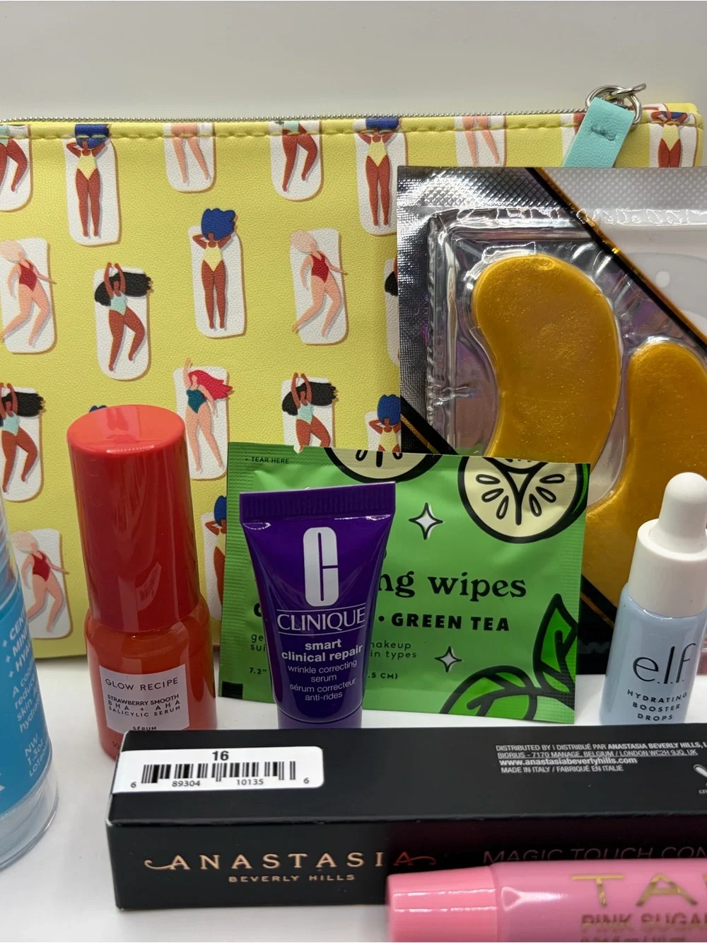 Assorted Women’s Skincare & Beauty Set - Clinique, ELF, Anastasia (Yellow)